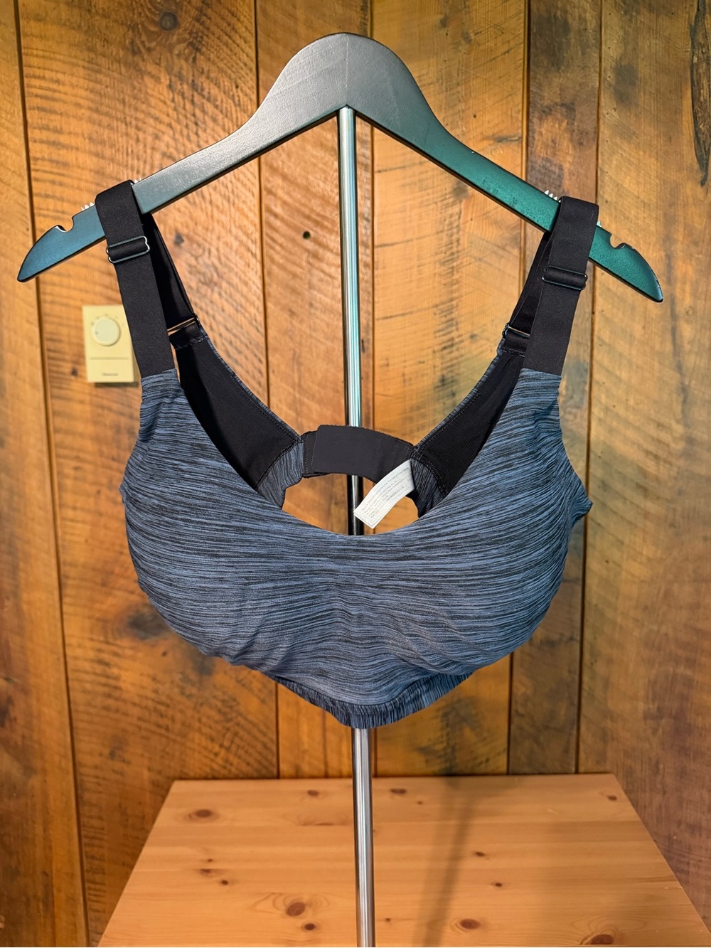 SYROKAN 38DD Convertible Crossback High Impact Sports Bra Gray Space Dye Plus